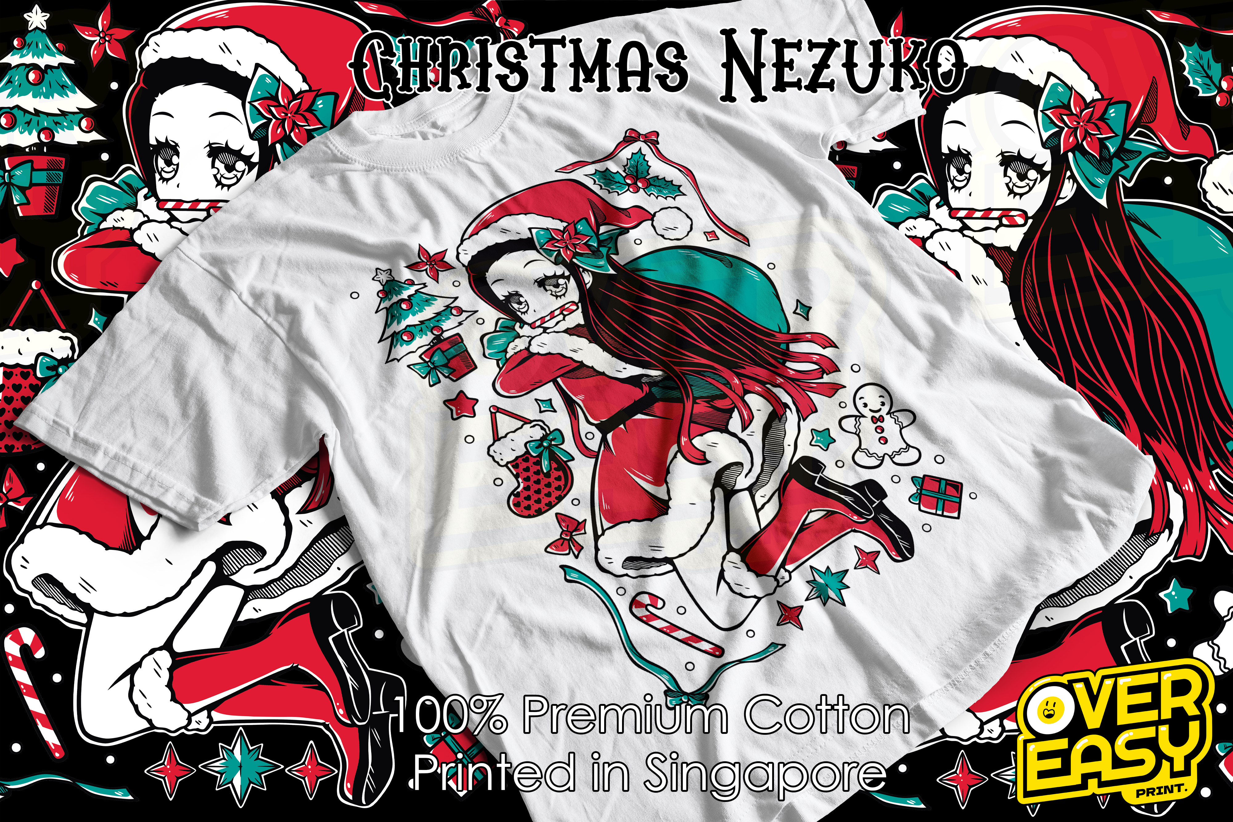 Christmas Nezuko Demon Slayer Anime Fanart T-Shirt