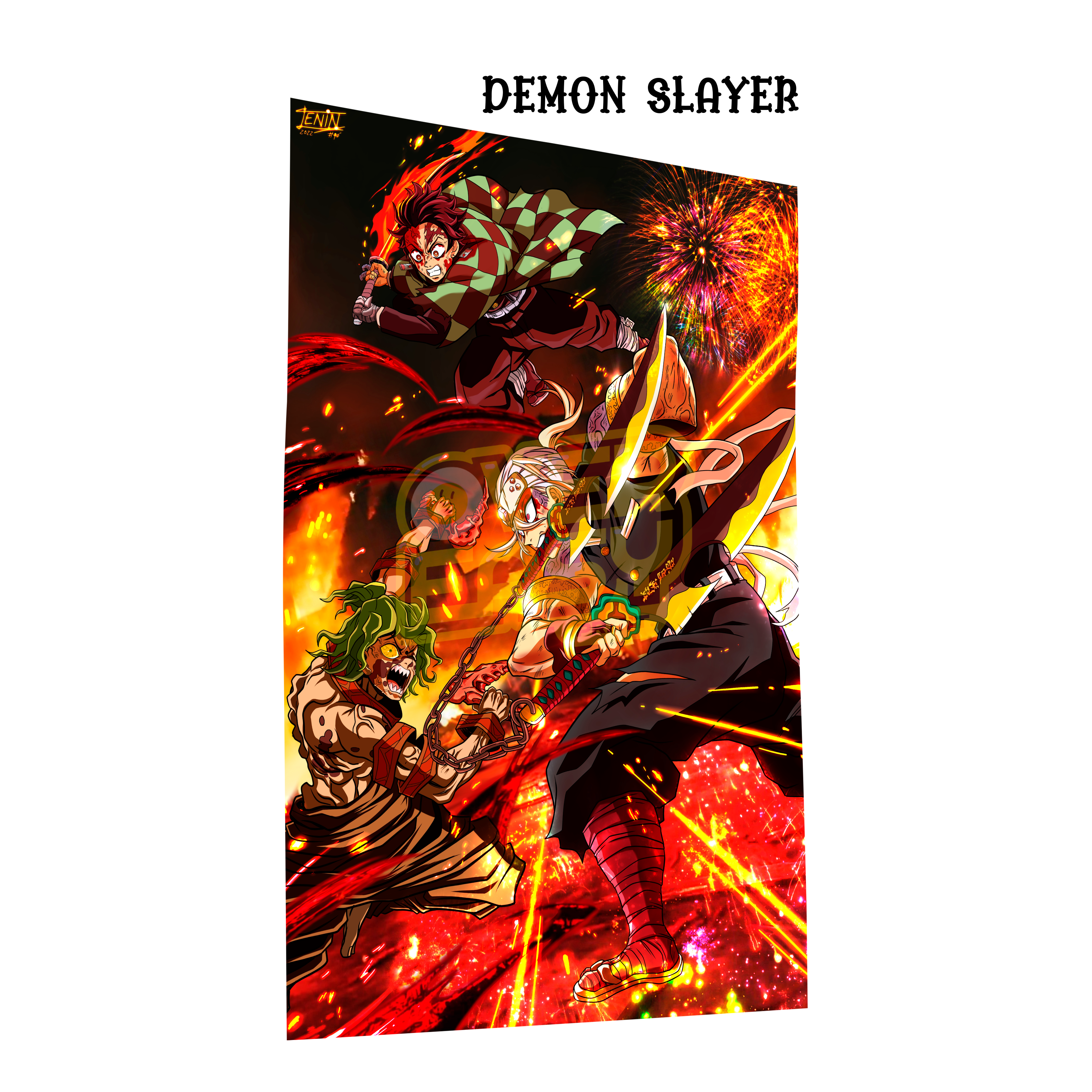 Demon Slayer Fanart Anime Inspired HD Super Glossy Metal Print Wall Decoration