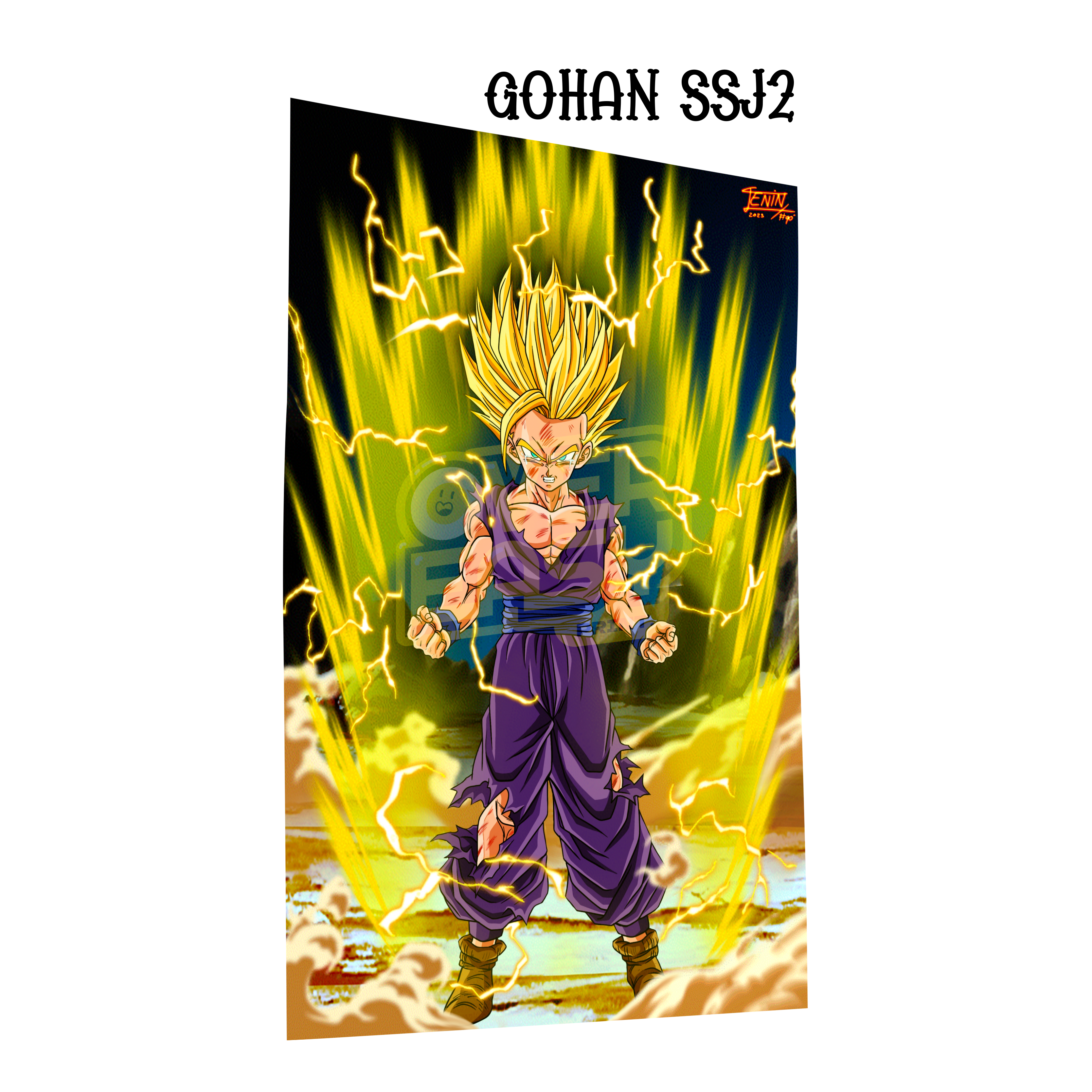 Gohan SSJ2 Dragon Ball Z Fanart HD Super Glossy Metal Print