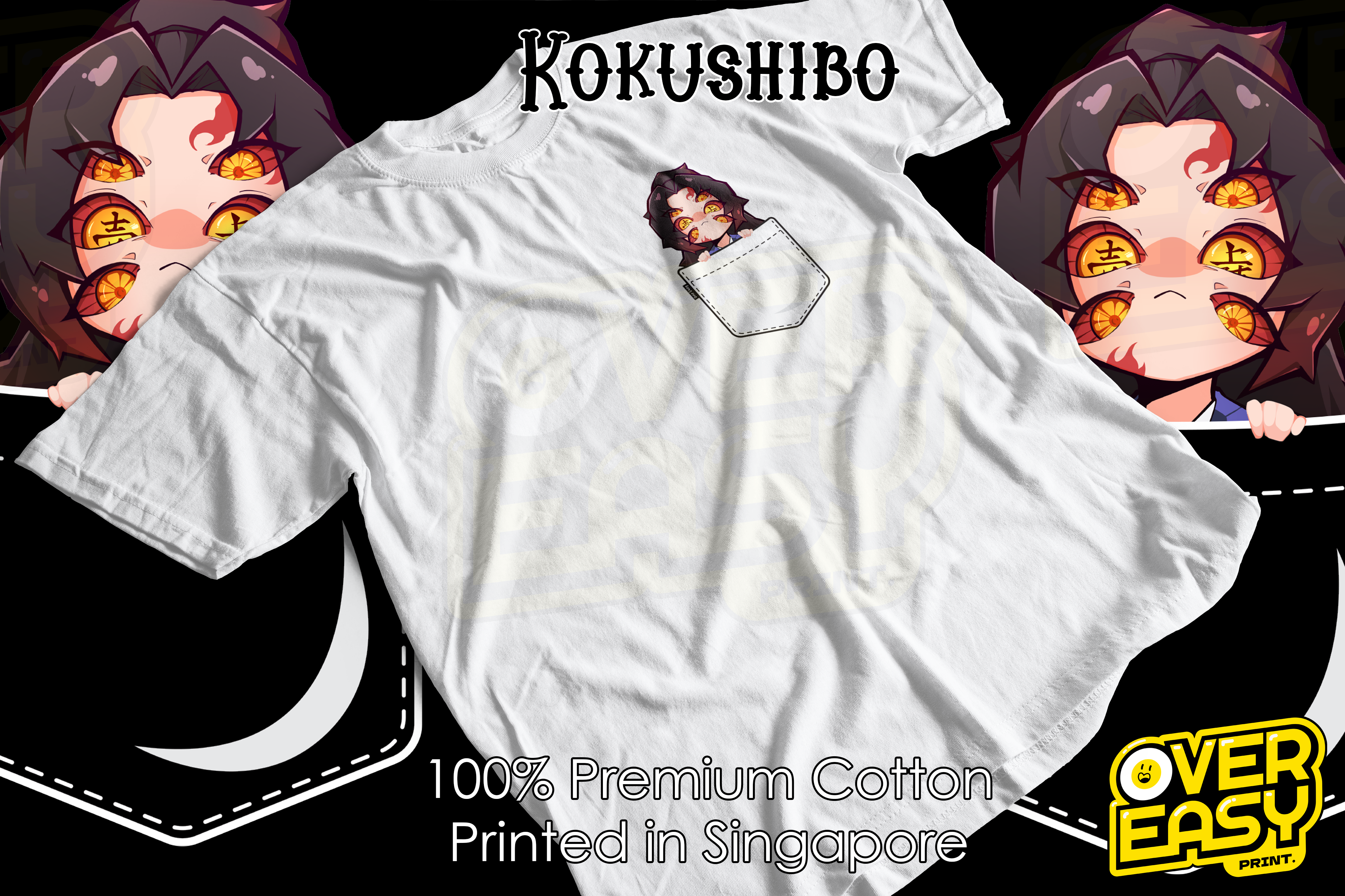 Chibi Kokushibo Pocket Demon Slayer Anime Fanart T-Shirt