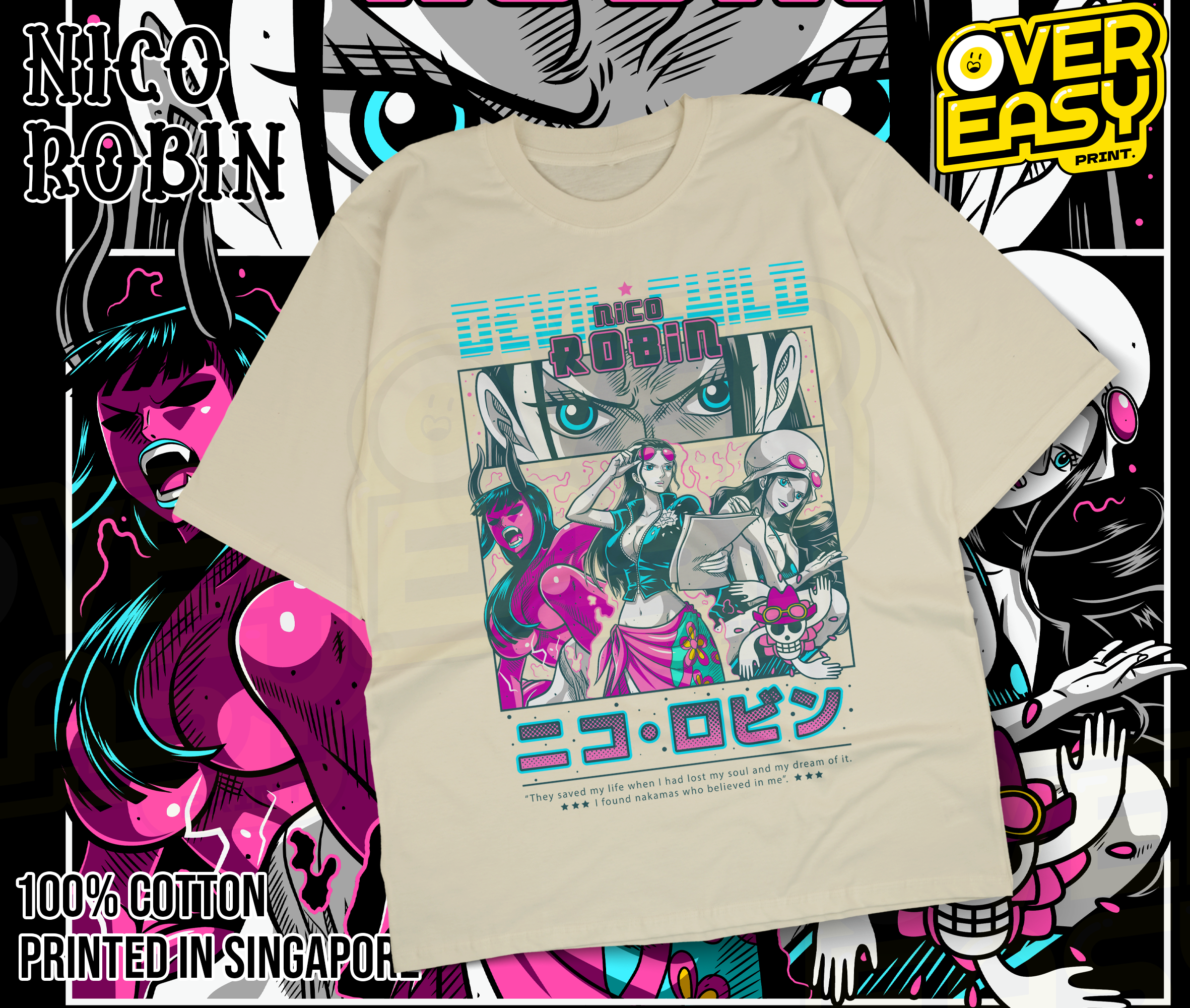 Nico Robin One Piece Anime Fanart T-Shirt