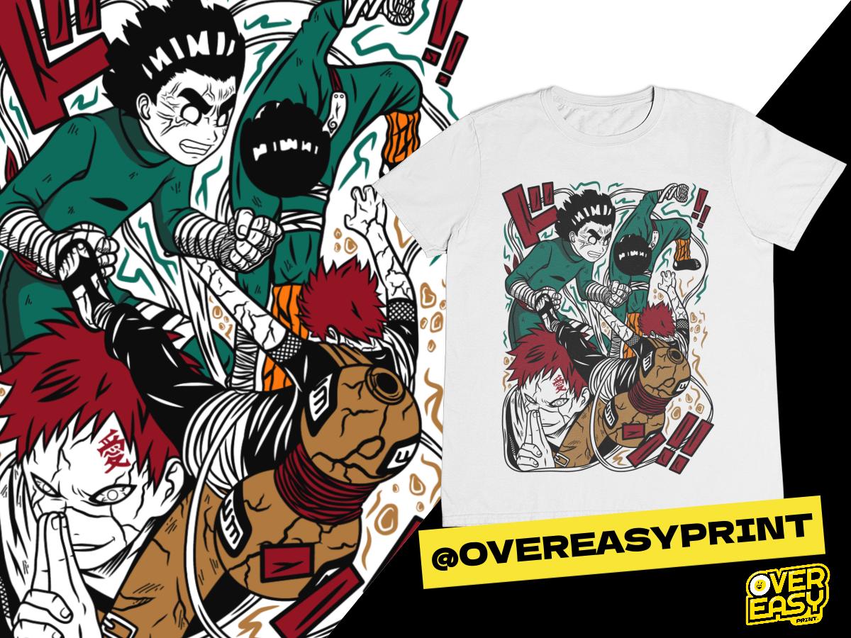 Lee Vs Gaara Naruto Fanart  T-Shirt