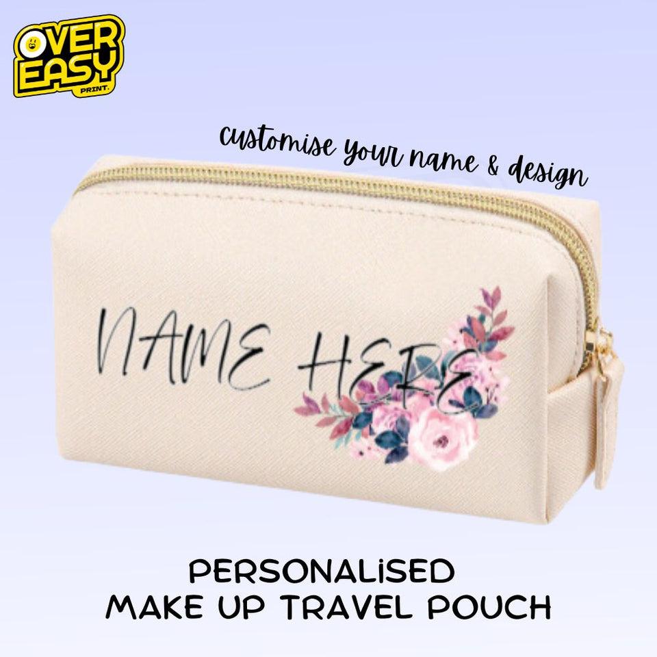 Customizable Make Up Travel Pouch - Personalize Your Beauty on the Go!