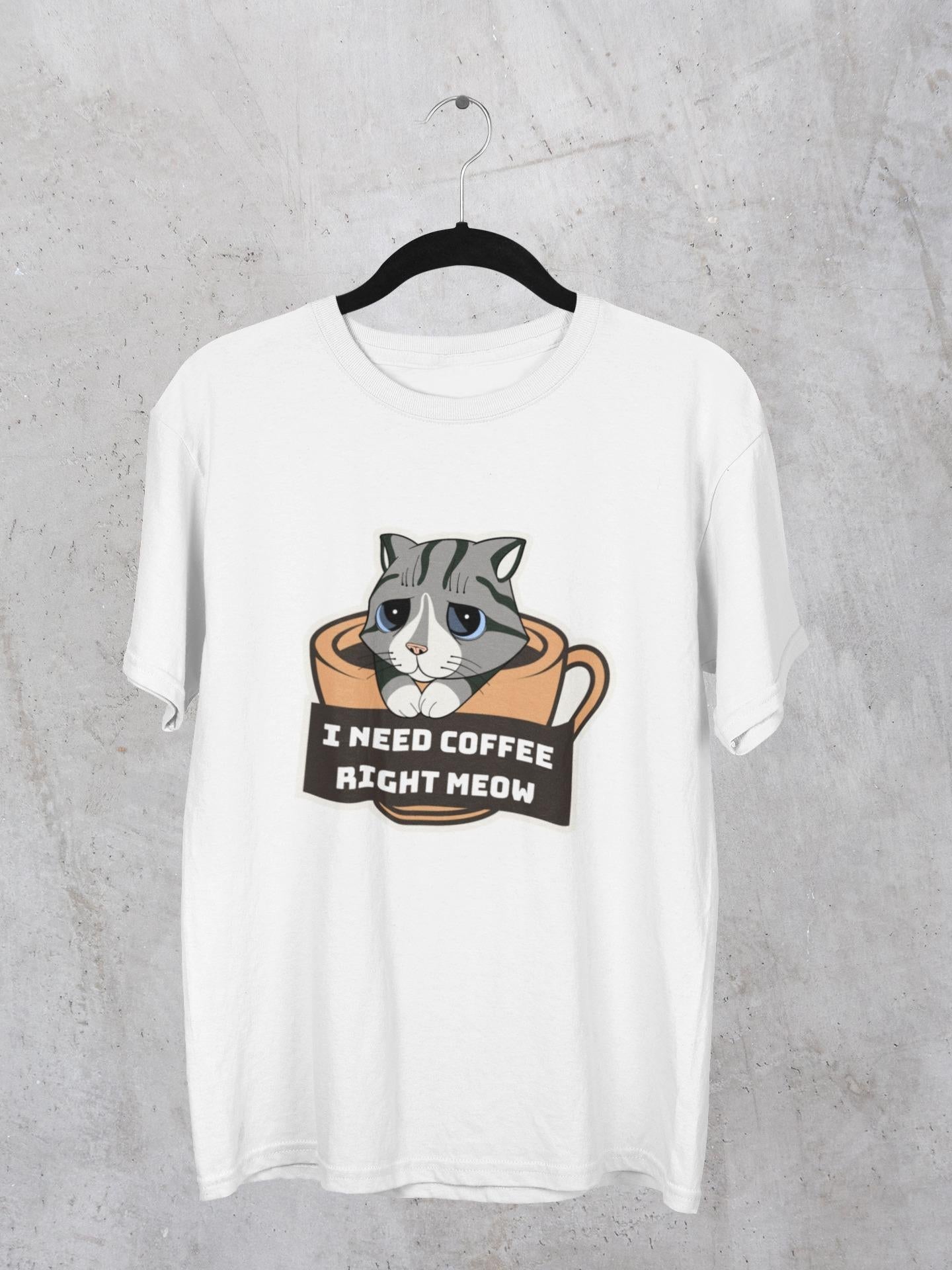 I Need Coffee Right Meow T-Shirt